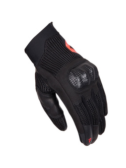 Rękawice motocyklowe damskie Rebelhorn Gap III czarno-fluo czerwone