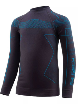 Bluza termoaktywna dziecięca Brubeck Thermo Kids szaro-niebieska