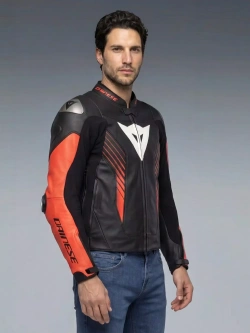 Kurtka motocyklowa skórzana Dainese Super Speed 5 czarno-czerwono-biała