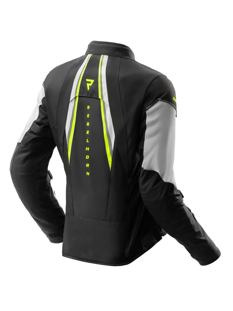 Kurtka motocyklowa damska tekstylna Rebelhorn Swift czarno-szara-fluo