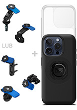 Zestaw na motocykl: etui MAG na telefon iPhone 15 Pro (magnetyczne) + wodoodporny pokrowiec MAG + mocowanie Quad Lock