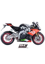 Tłumik CR-T Low Position Titanium z siatką na rurze wylotowej SC-Project do Aprilia RSV4 RF/RR 2017