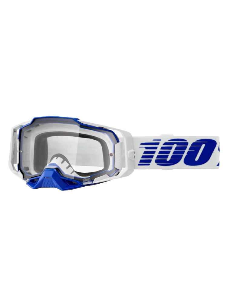 Gogle motocyklowe 100% Armega Koropi z przezroczystą szybką, zielono-niebieskie