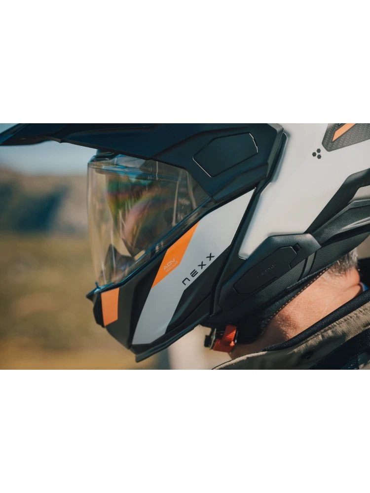 Kask adventure Nexx X.Lifecountry Terra biało-czarno-pomarańczowy matowy