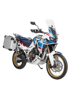 Zestaw: kufry boczne z anodowanego aluminium srebrne "And-S" Zega Evo + stelaże srebrne Touratech Honda CRF1000L Africa Twin (18-22) / CRF1000L Adventure Sports (31+38L)