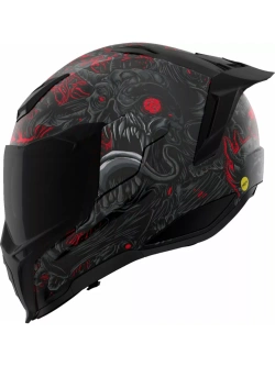 Kask integralny Icon Ultraflite MIPS Misanthrope czarno-czerwony