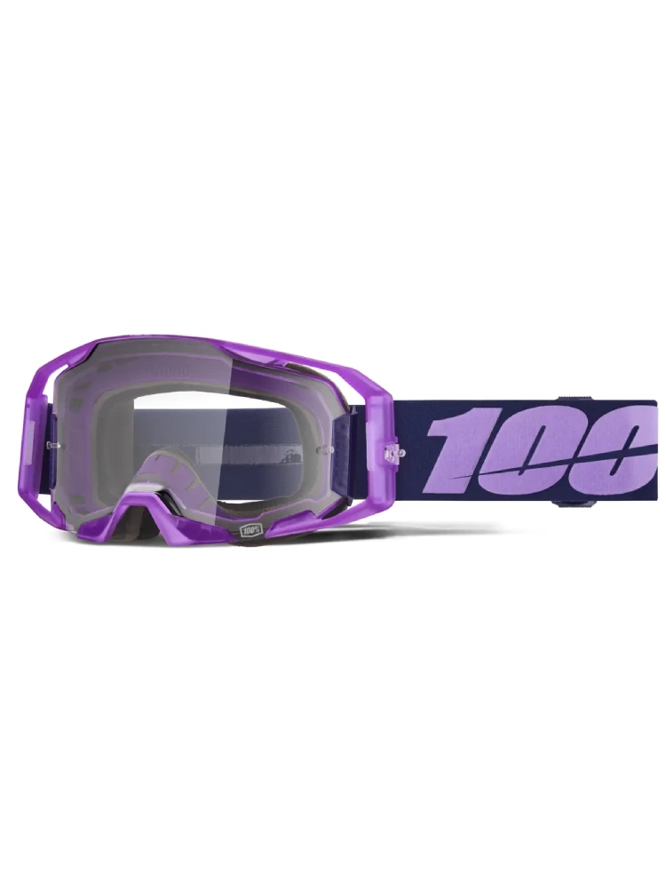Gogle motocyklowe 100% ARmatic z przeźroczystą szybką fioletowe