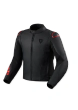 Kurtka motocyklowa skórzana REV’IT! Quadratic czarno-fluo czerwona