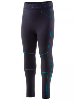 Legginsy termoaktywne dziecięce Brubeck Thermo Kids szaro-niebieskie
