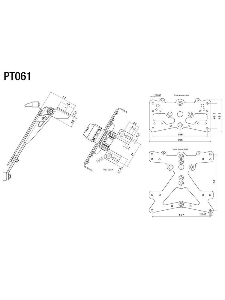 Zestaw mocowania do tablicy rejestracyjnej Rizoma czarne