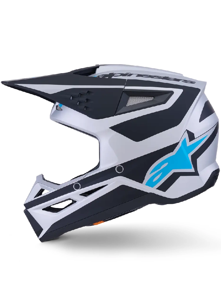 Kask enduro Alpinestars SM3 Heat srebrno-czarno-niebieski