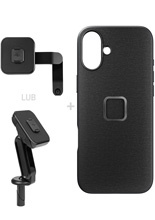 Zestaw na motocykl: etui Peak Design Mobile Everyday Fabric do smartfona iPhone 16 Plus + mocowanie motocyklowe