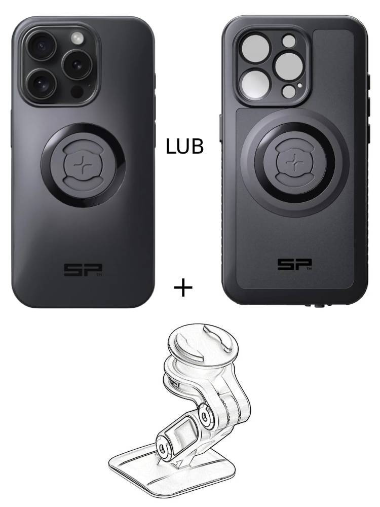 Zestaw do samochodu: etui na telefon iPhone 15 Pro + mocowanie SP Connect