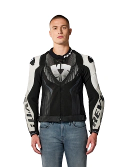 Kurtka motocyklowa skórzana REV’IT! Hyperspeed 3 Pro czarno-biała