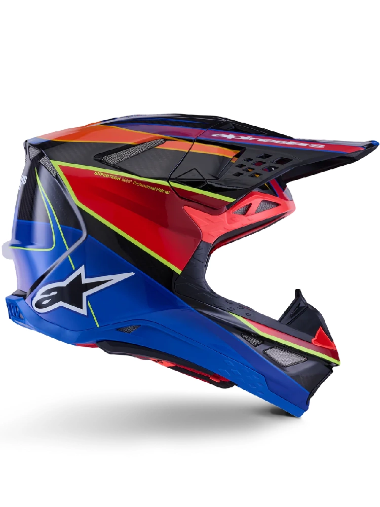 Kask enduro Alpinestars MX Supertech M10 Era niebiesko-czerwony-fluo