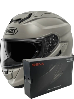 Zestaw: kask integralny Shoei GT-Air 3 Chalk szary + dedykowany interkom motocyklowy Sena SRL 3