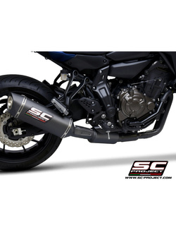 Pełny układ wydechowy 2-1, SC-Project SC1-S Carbon, Czarny kolektor [EURO5] - Yamaha Tracer 700 [20], Tracer 7 / GT [21]