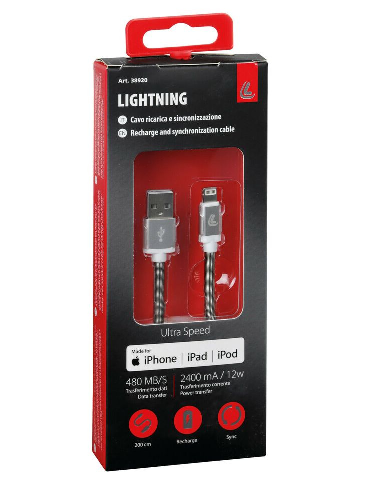 Kabel USB Lampa z wyjściem typu Lighting 200 cm biały