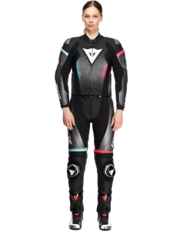 Kombinezon motocyklowy dwuczęściowy damski Dainese Fulminea szaro-czarno-biały