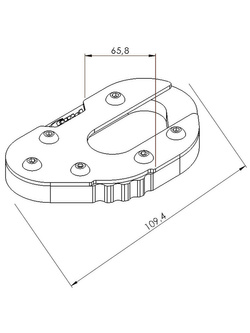 Poszerzenie stopki bocznej Puig do Suzuki DL650 V-Storm (04-), DL650XT V-Storm (15-)