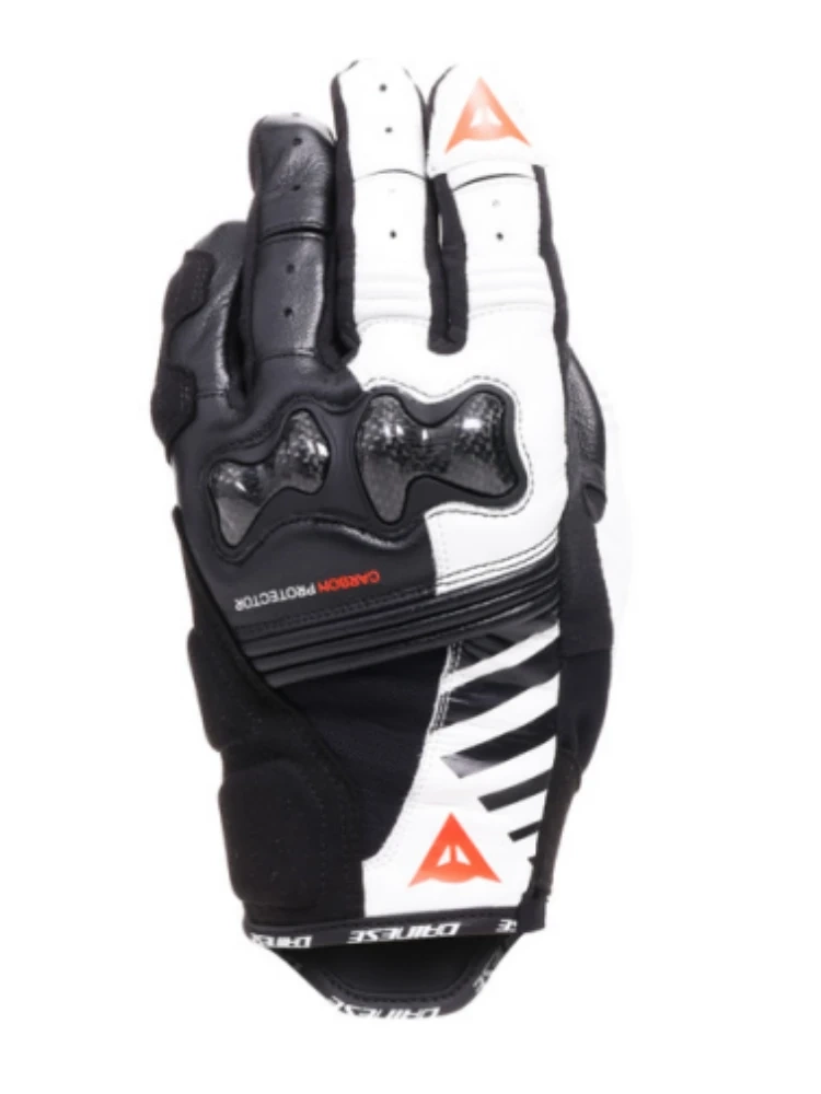 Rękawice motocyklowe damskie Dainese Reacto Carbon Short czarno-biało-czerwone