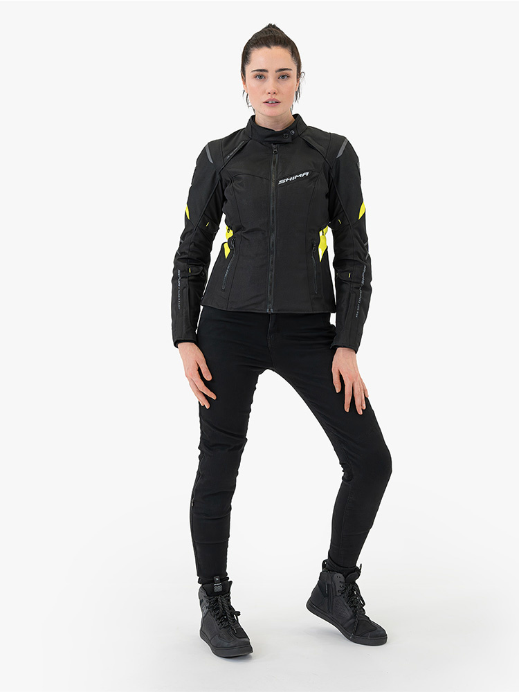 Kurtka motocyklowa damska tekstylna Shima Rush 2.0 czarno-fluo