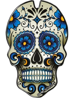 Tankpad Uniwersalny Onedesign Czaszka niebieska