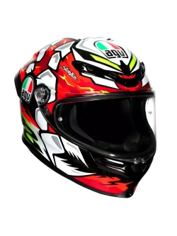 Kask integralny AGV K6 S Bezzecchi 2024 czerwono-biało-czarny