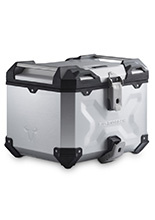 Zestaw: kufer centralny TRAX ADV + stelaż Street-rack SW-MOTECH Suzuki DL 650 V-Strom / XT (16-25) (pojemność 38 L) srebrny