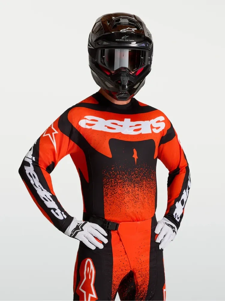 Bluza cross Alpinestars MX Techstar Swan czarno-biało-czerwona