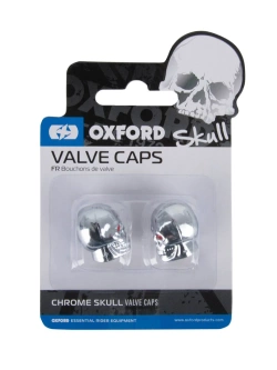 Nakrętki na zawór/wentylki Oxford Skeleton srebrne [para]