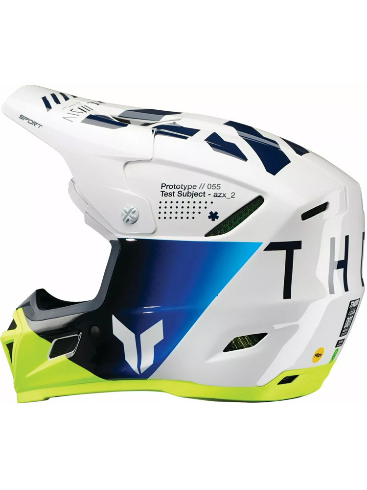 Kask enduro Thor Reflex Sport Strike niebiesko-biało-fluo