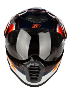 Kask adventure Klim Krios Pro Rally niebiesko-pomarańczowo-biały