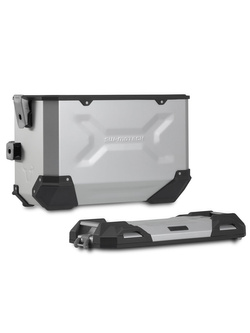 Zestaw: kufry boczne TRAX ADV + stelaże PRO Sw-Motech Yamaha Tracer 9 RN70/GT (20-), Tracer 9 GT+ (22-) (pojemność: 2 x 37 L) srebrne