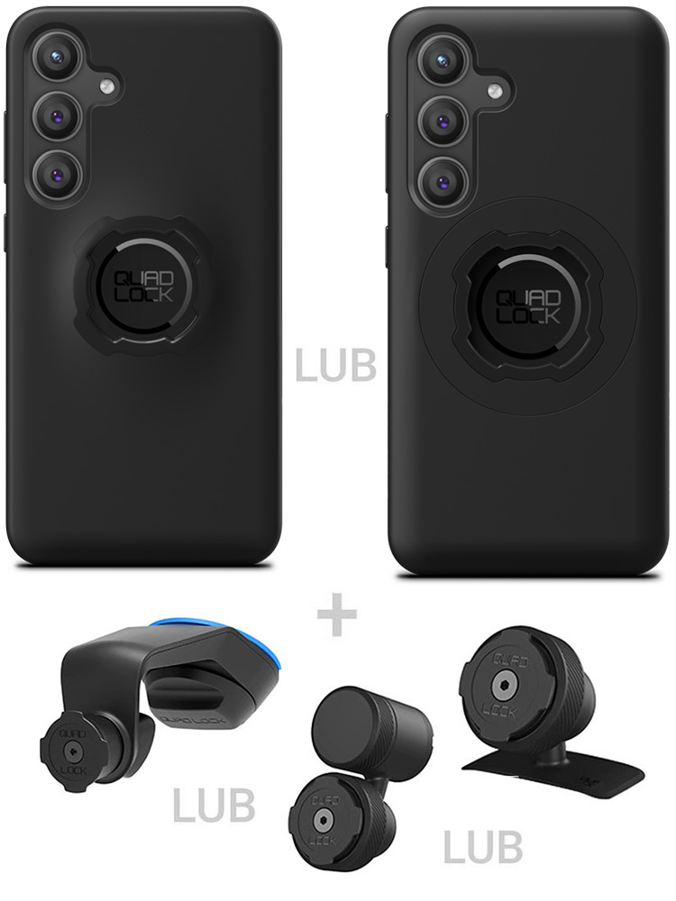 Zestaw do samochodu: etui na telefon Samsung Galaxy S24+ + mocowanie Quad Lock