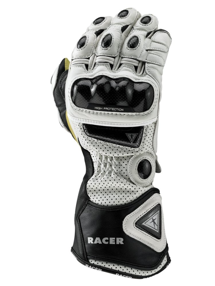 Rękawice motocyklowe Racer High Racer białe