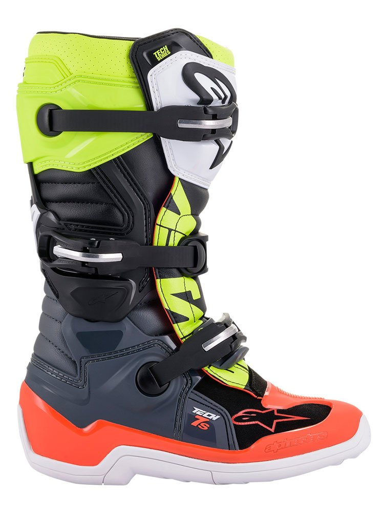 Buty enduro dziecięce Alpinestars Tech 7S szaro-czerwono-czarne
