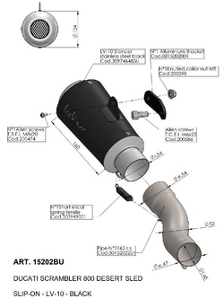 Tłumik motocyklowy LeoVince LV-10 Black Edition Ducati Scrambler 800 Desert Sled (17-20) czarny [stal nierdzewna] 