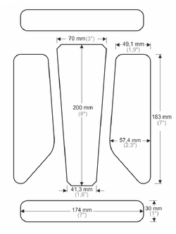 Tankpady Uniwersalne boczne Onedesign czarne [zestaw 5 naklejek]