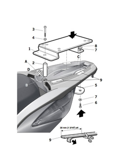 Stelaż pod kufer centralny Shad do Honda SH125/ SH150 (09-15)