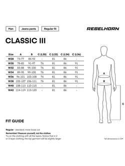 Jeansy motocyklowe Rebelhorn Classic III Regular Fit czarne