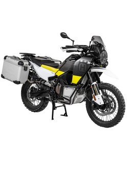 Zestaw: kufry boczne aluminiowe srebrne Zega Evo + stelaże Touratech Husqvarna Norden 901/ Expedition, KTM Adventure 890/ R/ 790/ R [poj.:38+45l]