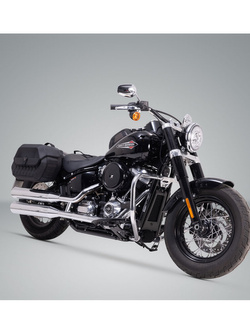 Zestaw: sakwy boczne Legend Gear LH1/ LH1 + stelaż LH1/ LH1 Sw-Motech do Harley-Davidson Softail Low Rider S (19-)/ Softail Slim (FLSL) ST1 / Street Bob (17-25), Softail Standard (20-25) [pojemność: 39 l]