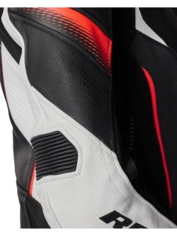 Kurtka motocyklowa damska skórzana REV’IT! Xena 4 biało-fluo czerwona