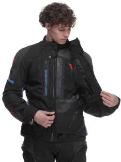 Kurtka motocyklowa tekstylna Dainese Super Adventure Absoluteshell czarno-niebiesko-czerwona