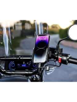 Uchwyt motocyklowy na telefon Biketec Quick Lock z ładowarką USB 3.0 PD, montowany na kierownicę/ lusterko czarny [Typ: R9-CLIP-PD] 