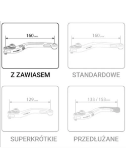 Zestaw regulowanych dźwigni Puig standardowych z zawiasem Yamaha (wybrane modele) czarne
