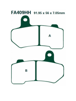 Klocki hamulcowe EBC FA409 91.95 x 56 x 7.05mm NA TYŁ