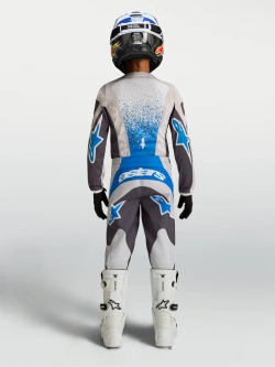 Bluza cross dziecięca Alpinestars MX Fluid Drag szaro-niebieska