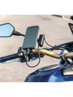 Podwójna, wodoodporna ładowarka USB Lampa Usb-Fix Trek z mocowaniem do kierownicy motocykla [szybkie ładowanie; 5400 mA; 12/24 V]